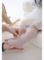 Calcetines De Algodón Para Bebés Y Niñas Largos Hasta La Rodilla Con Volante Estilo Frilly Solids Adecuados Para Primavera Verano Talla Unica Para Recién Nacidos Hasta 36 Meses - details 0