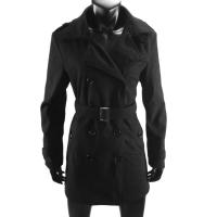 Abrigo De Mujer En Lino Y Lana Doblemente Abrillantado Con Cinturón Y Etiqueta En Hombro Casual Streetwear De Otoño Invierno - details 17