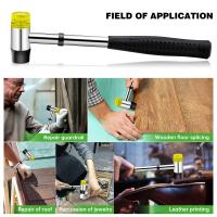 Martillo De Goma Doble Cara Con Cuerda Suave Y Mango De Plástico Negro Para DIY De Cuero 25mm Herramienta De Carpintería - details 3