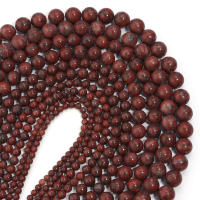 Bola De Piedra De Sésamo Roja Natural 1 Pieza 4/6/8/10/12mm Redonda Para Fabricación De Joyas DIY Pendientes Pulseras Collar - details 1