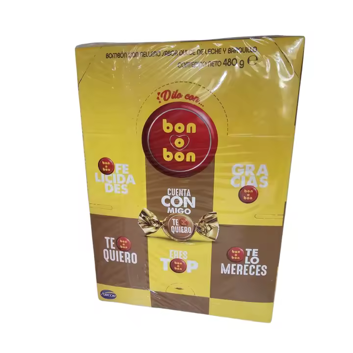 2 CAJAS DE BON O BON DULCE DE LECHE CAJA DE. 480G.DE ARGENTINA - 1