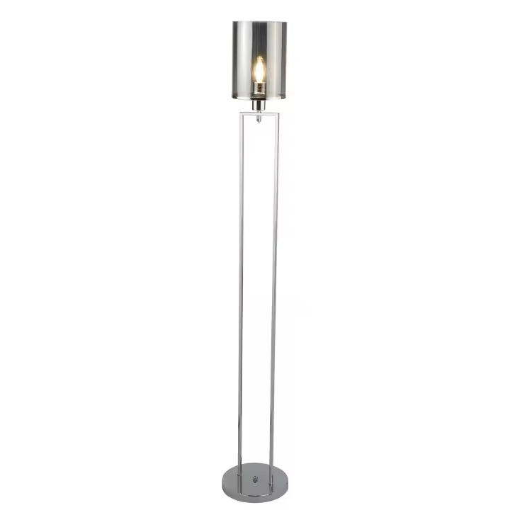 Contemporáneo Cepilladora Catalina Acero Cromado Vidrio ahumado 1 Luz E27 - 1