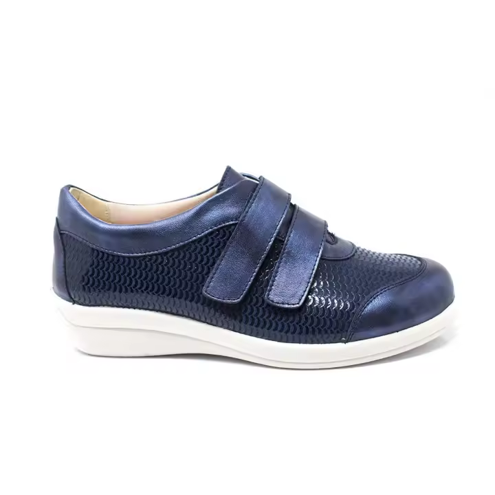 Zapato Ancho Especial Velcro Mujer Doctor Cutillas 43621 Azul Marino - 1