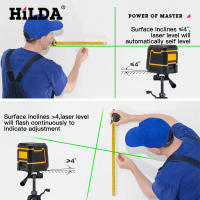 Nivel De Láser HILDA 2 Líneas Auto-Nivelado Horizontal Y Vertical Rayo De Láser Verde Potente Para Construcción Y Jardinería - details 2