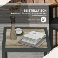 Juego de muebles de Jardín 3 piezas. Juego de bistro con Mesa de Café Y 2 Sillas, Zona de estar de Jardín con codos, Gris, adaptado para Terraza y Balcón - details 4