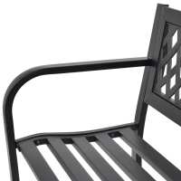 vidaXL Banco de jardín de acero negro 118 cm - details 2