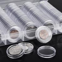 100Pcs Estuche De Almacenamiento Para Monedas Coleccionables De Plástico Transparente Capacidad Para 27mm Y 30mm Caja De Medallas Y Coincapsule - details 3