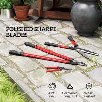 Outsunny Juego de Herramientas para Jardín de 3 Piezas Juego de Herramientas Jardinería con Tijeras de Jardín Cortarramas Tijeras de Podar y Mangos de Goma Antideslizantes Ligera Para Podar Plantas - details 4
