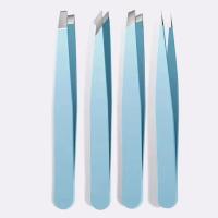 Set De 4 Pinzas Para Cejas De Acero Inoxidable Colores Variados Portátiles Para Pelar Barba Y Cejas Herramienta De Aseo Personal - details 8