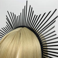 Halocrown Tiara Griega Barroca De Mujer Adorno De Cabello Estilo Solar De Diosa Accesorio De Moda Para Fiestas Material Plástico - details 2