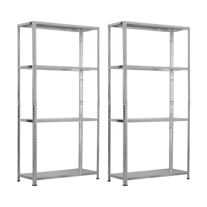 Pack 2 Estanterías Modulares Metálicas SteelSmart con 4 Baldas 160kg 145x30x70cm 7house - 1
