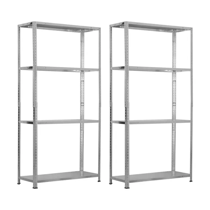 Pack 2 Estanterías Modulares Metálicas SteelSmart con 4 Baldas 160kg 145x30x70cm 7house - 1