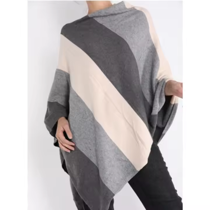 Spagnolo Poncho Mujer Invierno Lana Abrigo Moderno - 1