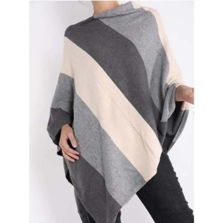 Spagnolo Poncho Mujer Invierno Lana Abrigo Moderno - 1