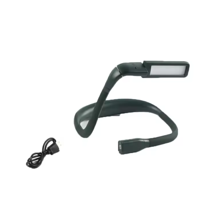 Luz de lectura para el cuello mejorada, sensor de movimiento, 3 colores, 80 horas de duración, regulable continuamente, carga USB-C de 1800 mAh, luz LED para el cuello flexible y ajustable, sensible a los gestos, adecuada para niños y adultos. - 1