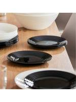 STARLEY - Set de 12 piezas - Elegante juego de platos negros: Plato hondo 23,5 cm, Plato llano 25 cm y Plato de postre 19 cm. ¡Estilo y calidad para tu mesa! - details 2