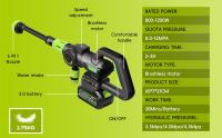 1200W Conveniente pistola de limpieza eléctrica de alta presión Motor sin escobillas de 120Bar Batería de 30000mAh Boquilla 6 en 1 Adecuada para limpiar coches Piscinas vallas y otros escenarios múltiples Pistola de limpieza eléctrica multifuncional - details 4