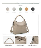 Bolso De Hombro Casual Para Mujer En Cuero Genuino Versátil Con Múltiples Bolsillos Y Correa Ajustable Bolso De Mano Para Comunicación Diaria - details 2