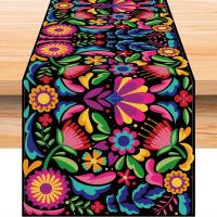 Mantelero De Lino Para Fiesta Mexicana De Dia De Los Muertos Y Cinco De Mayo Decoración Para Mesa De Comedor Y Cocina - details 1