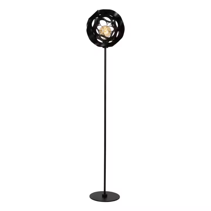 Lucide HANNELORE - Lámpara de suelo - Ø 30 cm - 1xE27 - Negro - 1