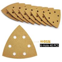 Juego De 40 Piezas De Papel De Herramientas Abrazaderas Oscilantes Con 6 Agujeros 40-240 Grit Para Pulir Madera - details 3