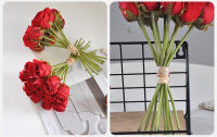 Bouquet De Rosas Rosa De 24CM Decoración Para El Hogar Propiedades Fotográficas Guía De Carretera Para Boda Flores Artificiales - details 31
