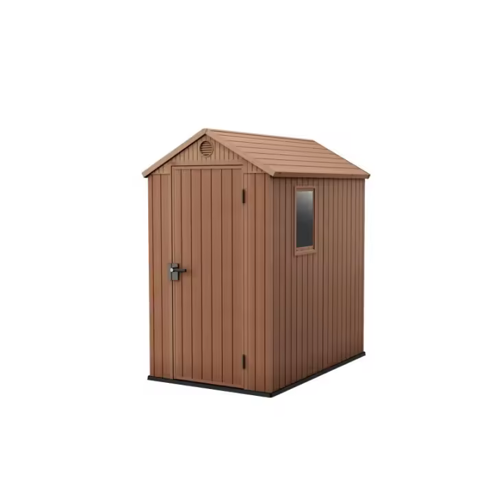 KETER 245957 Caseta de exterior Darwin 4x6 125,8x184,5x205 y 2,2m2 - Marrón madera - 1