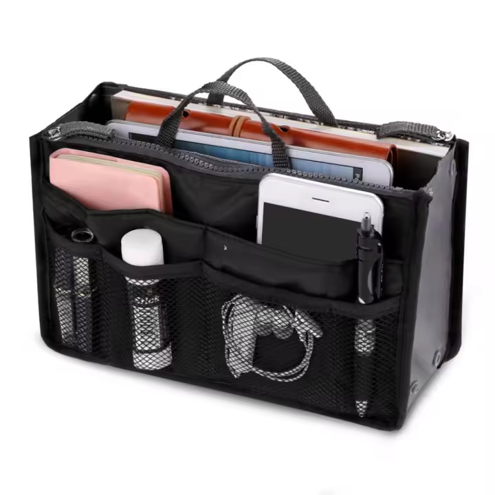 Bolso De Maquillaje Para Mujer Organizador De Viaje Nylon Grande Plegable Con Múltiples Bolsillos Estuche De Cosméticos Rectangular - 1