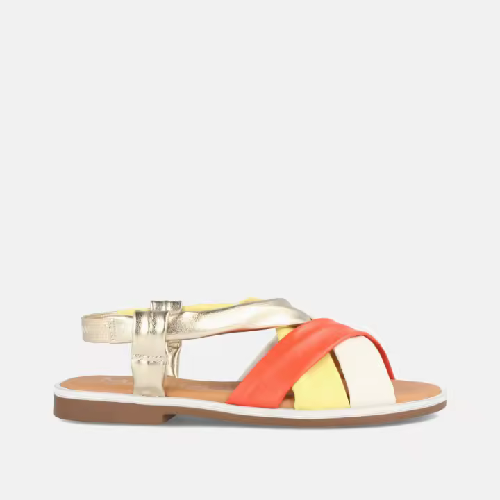 MARILA SHOES SANDALIAS PARA MUJER PLANAS EN PIEL CLEMENCIA MULTINARANJA - 1