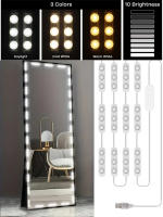 Espejo De Maquillaje LED Con Luces De Vestíbulo USB Para Baño Iluminación De Escritorio Ajustable Brillo Y Temperatura De Color - details 0