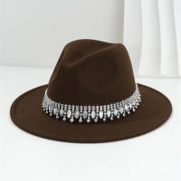 Sombrero De Jazz Elegante Para Mujer Con Borde Plano Y Tulipán De Cuentas Brillantes Para Bodas Y Fiestas - details 7