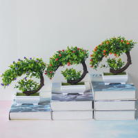 Planta Artificial De Bonsái En Vaso Flores Falsas Ornamento De Mesa Material Plástico Estilo De Planta Bonsái - details 16