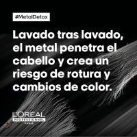 L'Oréal Professionnel Mascarilla Metal Detox. Anti-depósitos de metal para pelo teñido de Metal Detox protege la fibra de nuevos depósitos de partículas de metal después de cualquier color o balayage. - details 0