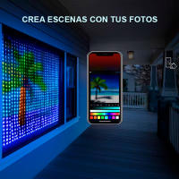 Ventronik Luces de Cortina Bluetooth RGB Inteligentes impermeable, 2x2m 600 Led, Luces LED de Cortina Personalizable, Posibilidad de crear cualquier diseño, Juego de Luces de Cortina para Navidad , Discotecas, Bodas - details 0