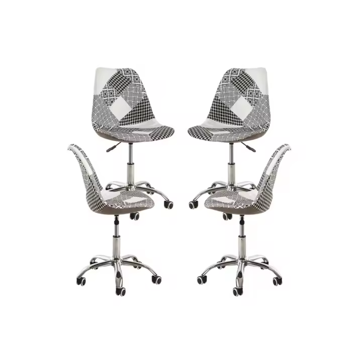 Pack 4 Sillas Neo Patchwork - Patchwork blanco y negro - 1