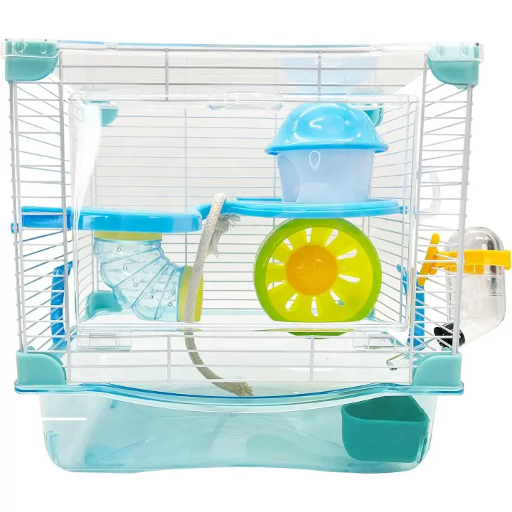 Jaula Para Ratones Granja De Animales Pequeños Panorámica Transparente Dorada Villa Grande Doble Capa Adecuada Para Hamsters De 3.5 Pulgadas - 1