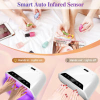 Lámpara De Secado De Uñas LED UV Profesional Con 72 LEDs Y Pantalla LCD Espacio Grande Sensor Inteligente Manicura Luz Secadora De Uñas - details 4