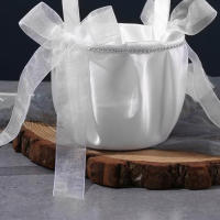 Cesta De Flores Para Boda Decorativa Con Largos Cinturones De Lazo Occidental Decoración Romántica Para Novia Y Flores Esparsas - details 4