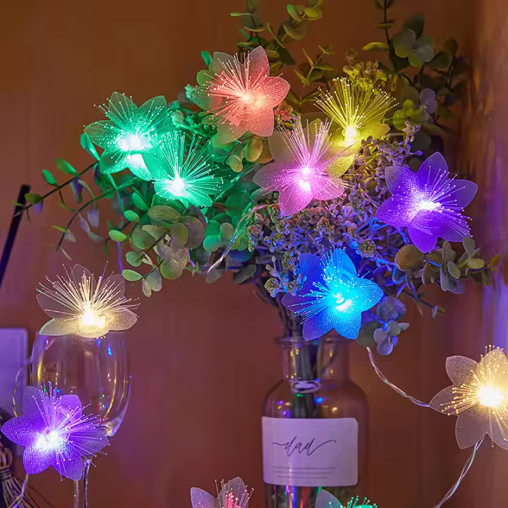 Luces De Garland LED Para Jardín Dormitorio Y Fiesta Navidad Y Año Nuevo Decoración De Flores Y Hadas Batería Incluida - 1