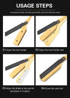 Cuchillo De Afeitar Profesional De Acero Inoxidable Con Soporte Para Barbieros Cuchilla Recta Para Barba Y Cabello Para Hombres - details 8