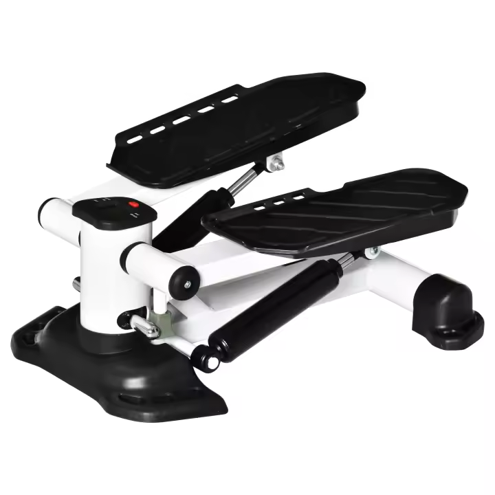 HOMCOM Mini Stepper para el Hogar, Stepper Antideslizante con Pantalla LCD, Stepper Home Trainer con Dos Pedales Grandes, Acero, Negro - 1