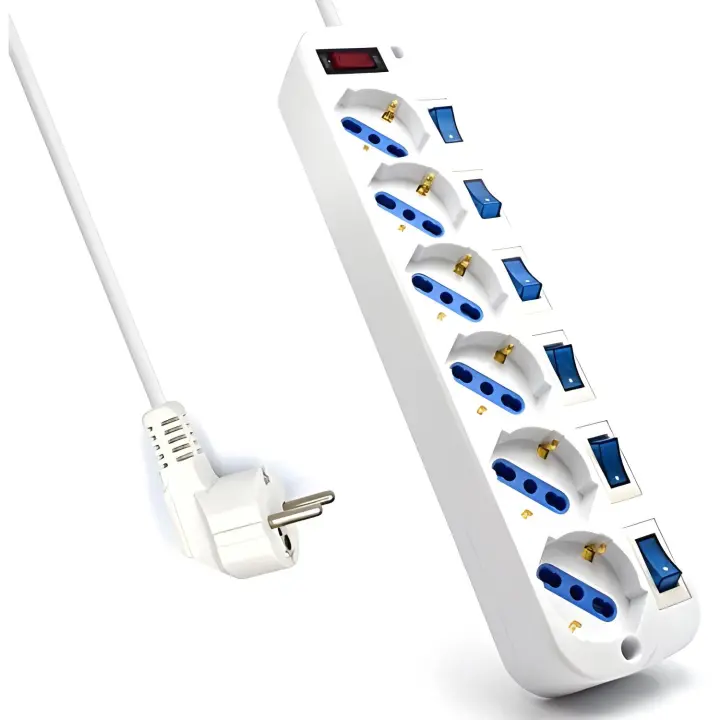 Ewent regleta de 6 tomas con interruptor individual - 1
