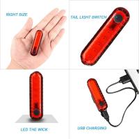 Luz trasera de Bicicleta al Aire Libre COB Luz de advencencia de seurad Accesorios para Montado Luz trasera de Bicicleta Potente LED USB recargable impermeable 2 piezas - details 3