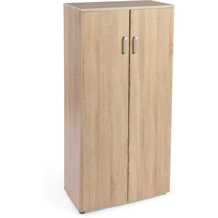 Mueble Zapatero Librería de Dos Puertas, Madera, Zapatero Puertas de Libro Mueble Auxiliar, Medidas: 60cms Ancho, 32.5cms Profundo, 124cms Alto (Taupe) - 1