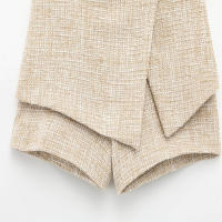 Conjunto De Vestido Y Shorts Asimétricos Para Mujer UNIZERA2025 Tweed Sin Mangas Cierre De Botones Con Cinturón Estilo Oficina Lady Verano - details 17