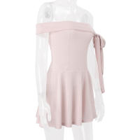 Vestido Mini De Hombros Descubiertos Elegante Solido Alta Cintura WhereMery Y2K Dulce Streetwear Sin Mangas Para Mujer Primavera Verano - details 10