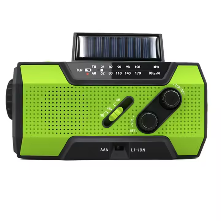 Radio portátil Power Bank Radio Meteorológica de emergencia with NOAA/AM/FM USB/solar/manivela de carga Alarma SOS y linterna, Radio Meteorológica de emergencia - 1