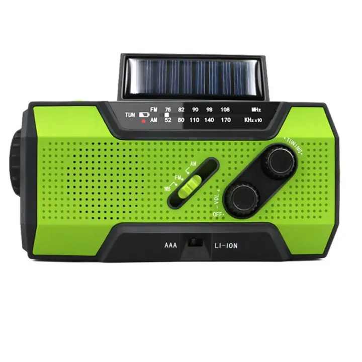 Radio portátil Power Bank Radio Meteorológica de emergencia with NOAA/AM/FM USB/solar/manivela de carga Alarma SOS y linterna, Radio Meteorológica de emergencia - 1