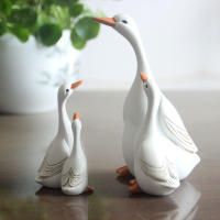 Estatua De Resina De Pato Perfecta Para Manualidades Patrón De Pato Madre Y Hijo Decoración Para Armario Sala De Estar Estilo Pastoral - details 2