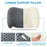 Almohada De Soporte Lumbar Para Alivio De Dolor De Espalda Con Tela De Espuma De Memoria Para Coches Sillas De Oficina Consolas De Juego Sofás Reclinadores Camas - details 14